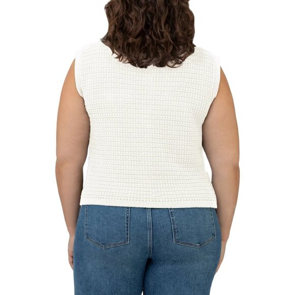 BLANKNYC Womens Sleeveless Sweater Vest Ivory Gold Buttons Designer Inspired - Picture 6 of 6